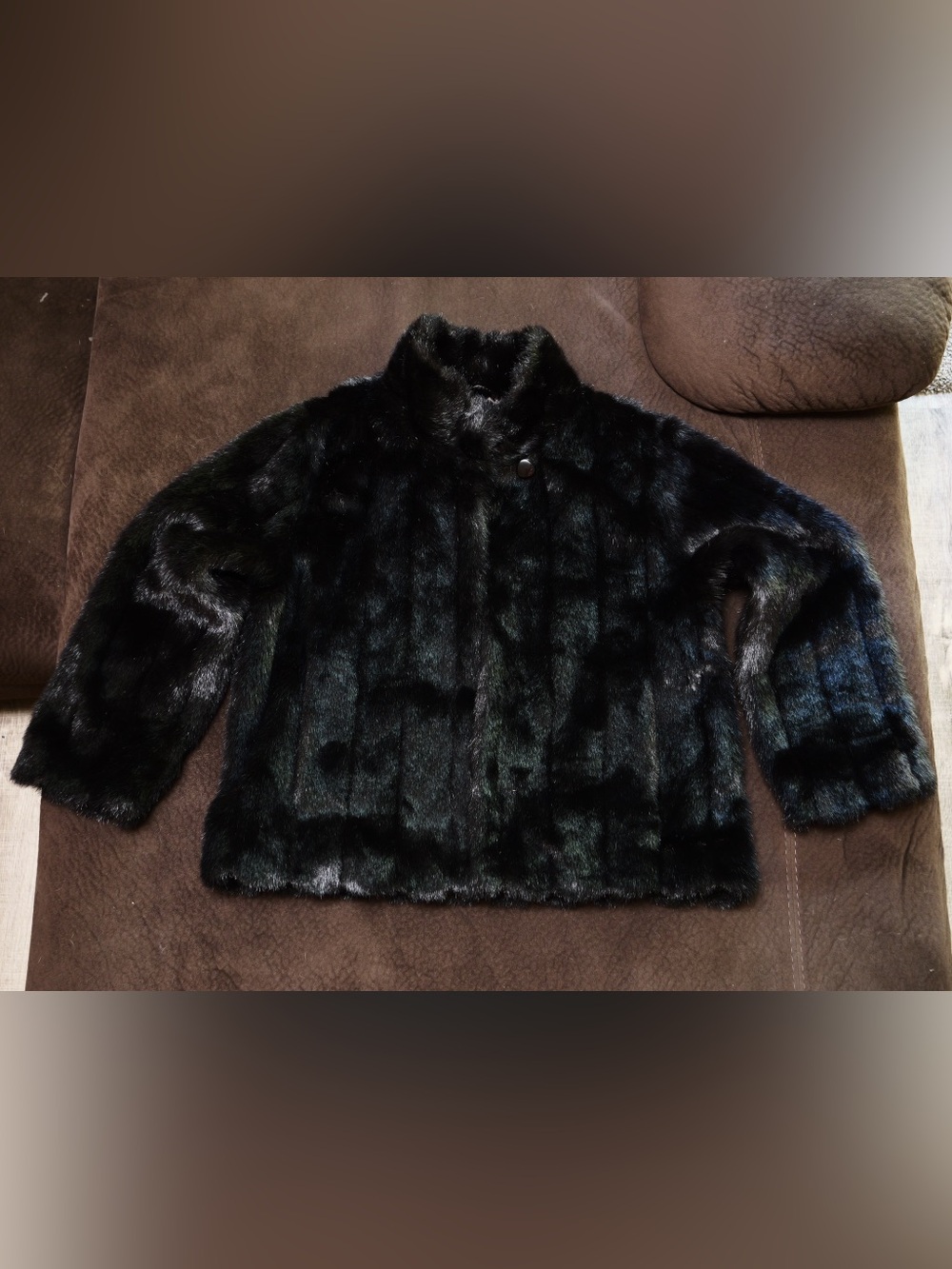 Faux Fur Jaclyn Smith Coat Black Large